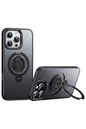 CepteToptan iPhone 16 Pro Avatar 360 Dönen Magsafe Kapak - Siyah - DROPX1895-5192
