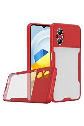 CepteToptan Xiaomi Poco M5 Kılıf Platin Silikon - Kırmızı - DROPX4256-4848