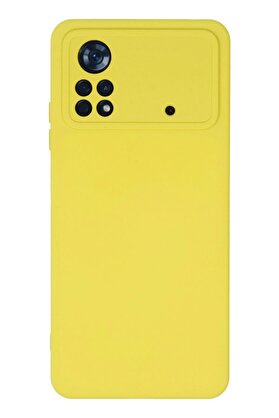 CepteToptan Xiaomi Poco X4 Pro 5G Kılıf Nano içi Kadife Silikon - Sarı - DROPX3360-6250