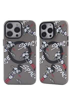 CepteToptan iPhone 13 Pro Kılıf Apollo Magneticsafe Desenli Kapak - Apollo Siyah - 3 - DROPX4495-9577