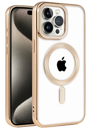 CepteToptan iPhone 14 Pro Kılıf Kronos Magsafe Kapak - Gold - DROPX3763-5380