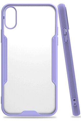 CepteToptan iPhone X Kılıf Platin Silikon - Lila - DROPX3225-2319