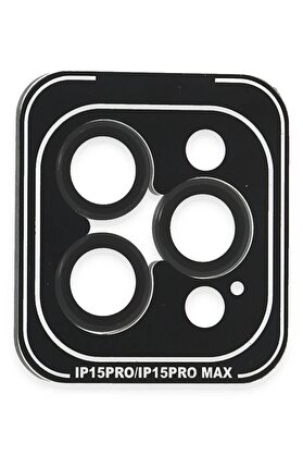 CepteToptan iPhone 15 Pro Max PVD Metal Kamera Lens - Siyah - DROPX8390-6713