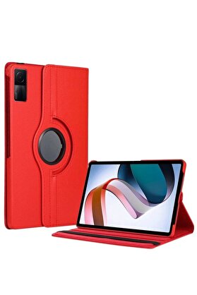 CepteToptan Xiaomi Redmi Pad SE 4G Kılıf 360 Tablet Deri Kılıf - Kırmızı - DROPX1337-2322