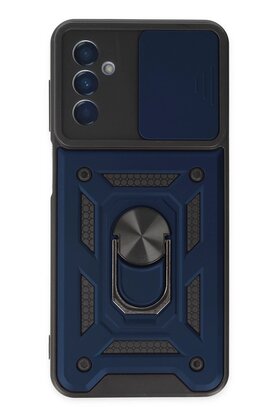 CepteToptan Samsung Galaxy A04S Kılıf Pars Lens Yüzüklü Silikon - Lacivert - DROPX8189-4074