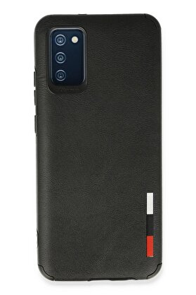 CepteToptan Samsung Galaxy A02S Kılıf Loop Deri Silikon - Siyah - DROPX7957-8046