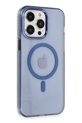 CepteToptan iPhone 14 Pro Max Kılıf Tron Şeffaf Magsafe Kapak - Mavi - DROPX4927-3684