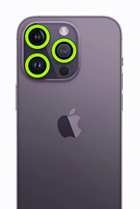 CepteToptan iPhone 13 Pro Max Neon Fosforlu Kamera Lens - Yeşil - DROPX5121-2657