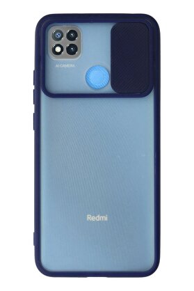 CepteToptan Xiaomi Redmi 9C Kılıf Palm Buzlu Kamera Sürgülü Silikon - Lacivert - DROPX7666-5733