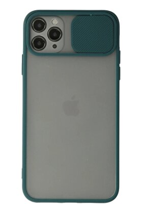 CepteToptan iPhone 11 Pro Kılıf Palm Buzlu Kamera Sürgülü Silikon - Yeşil - DROPX3454-6488
