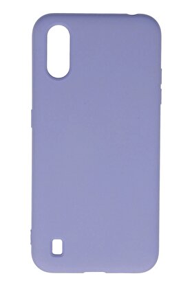 CepteToptan Samsung Galaxy A01 Kılıf Nano içi Kadife Silikon - Lila - DROPX9370-4301