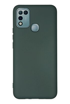 CepteToptan İnfinix Hot 10 Play Kılıf Nano içi Kadife Silikon - Koyu Yeşil - DROPX2392-4358