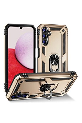 CepteToptan Samsung Galaxy A04S Kılıf Sofya Yüzüklü Silikon Kapak - Gold - DROPX7964-2663