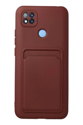 CepteToptan Xiaomi Redmi 9C Kılıf Kelvin Kartvizitli Silikon - Bordo - DROPX6560-3744