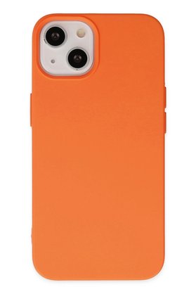 CepteToptan iPhone 14 Plus Kılıf Nano içi Kadife Silikon - Turuncu - DROPX5267-5293