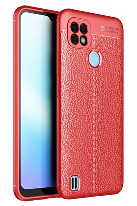 CepteToptan Realme C21 Kılıf Auto Focus Kapak - Kırmızı - DROPX3570-9555