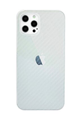 CepteToptan iPhone 12 Pro Max Kılıf Karbon PP Silikon - Şeffaf - DROPX7593-8806