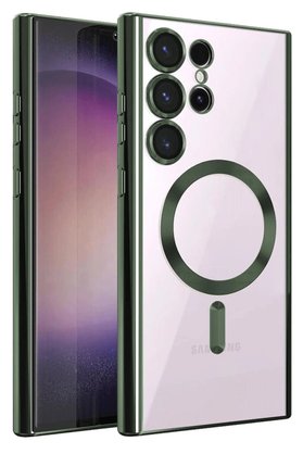 CepteToptan Samsung Galaxy S25 Ultra Kılıf Kross Magneticsafe Kapak - Koyu Yeşil - DROPX1349-4113