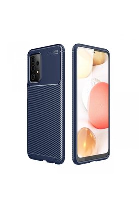CepteToptan Samsung Galaxy A72 Kılıf Auto Focus Karbon Kapak - Lacivert - DROPX7331-2347