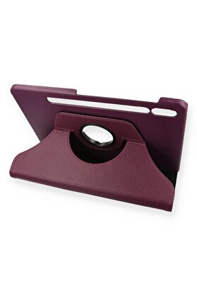 CepteToptan Samsung Galaxy T870 Tab S7 11 Kılıf 360 Tablet Deri Kılıf - Mürdüm - DROPX5698-1986