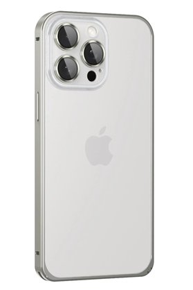 CepteToptan iPhone 15 Pro Metal Bumper Mat Kapak - Gri - DROPX6058-7081