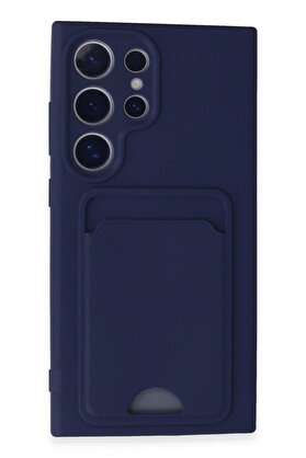 CepteToptan Samsung Galaxy S24 Ultra Kılıf Kelvin Kartvizitli Silikon - Lacivert - DROPX8695-2476