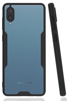 CepteToptan Samsung Galaxy A02 Kılıf Platin Silikon - Siyah - DROPX4987-7030