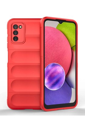 CepteToptan Samsung Galaxy A03S Kılıf Optimum Silikon - Kırmızı - DROPX4570-6701