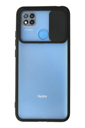 CepteToptan Xiaomi Redmi 9C Kılıf Palm Buzlu Kamera Sürgülü Silikon - Siyah - DROPX6754-2972