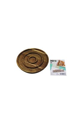 Go İthalat Akasya Yuvarlak 2 Bölmeli̇=1+1 Ahşap Servi̇s Sunum Tepsi̇ - Tahtası 20 X 1.4Cm (5224)