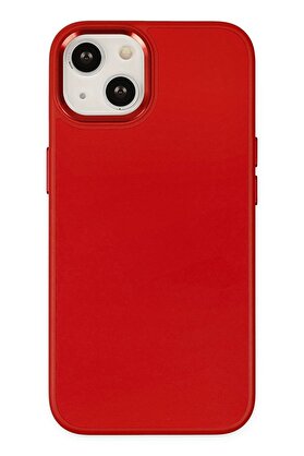 CepteToptan iPhone 14 Plus Kılıf Asya Deri Silikon - Kırmızı - DROPX3199-1635