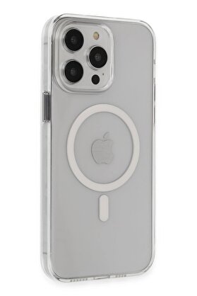 CepteToptan iPhone 15 Pro Max Kılıf Tron Şeffaf Magsafe Kapak - Şeffaf - DROPX5000-6545