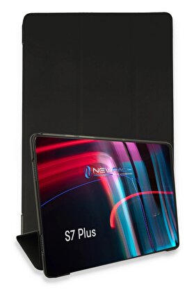 CepteToptan Samsung Galaxy T970 Tab S7 Plus 12.4 Kılıf Tablet Smart Kılıf - Siyah - DROPX7922-3480