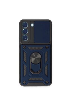 CepteToptan Samsung Galaxy S23 Kılıf Pars Lens Yüzüklü Silikon - Lacivert - DROPX6076-1941