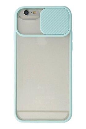 CepteToptan iPhone 6 Kılıf Palm Buzlu Kamera Sürgülü Silikon - Turkuaz - DROPX7688-4457