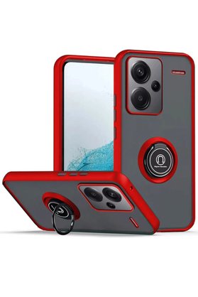 CepteToptan Xiaomi Redmi Note 13 Pro Plus Kılıf Montreal Yüzüklü Silikon Kapak - Kırm? - DROPX3117-8756