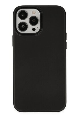 CepteToptan iPhone 13 Pro Max Kılıf Asya Deri Silikon - Siyah - DROPX4856-4795