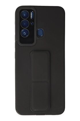 CepteToptan Tecno Pova Neo Kılıf Mega Standlı Silikon - Siyah - DROPX4787-6829