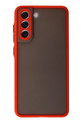 CepteToptan Samsung Galaxy S21 FE Kılıf Montreal Silikon Kapak - Kırmızı - DROPX4671-1240