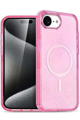 CepteToptan Apple iPhone 16E Star Magsafe Kapak - Pembe - DROPX9133-4658