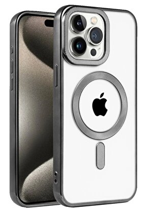 CepteToptan iPhone 15 Pro Kılıf Kronos Magsafe Kapak - Siyah - DROPX3460-9763
