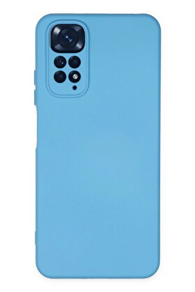 CepteToptan Xiaomi Redmi Note 11 Kılıf Nano içi Kadife Silikon - Mavi - DROPX8849-9394