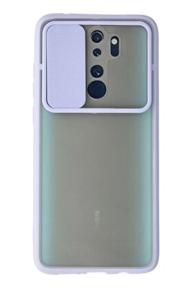 CepteToptan Xiaomi Redmi Note 8 Pro Kılıf Palm Buzlu Kamera Sürgülü Silikon - Lila - DROPX5152-9158