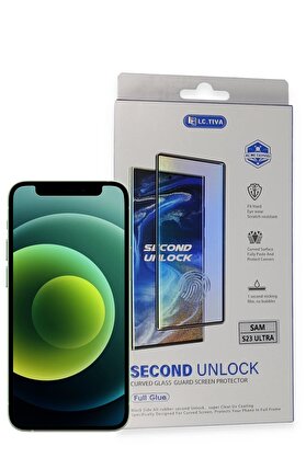 CepteToptan Samsung Galaxy S23 Ultra Durable Full Glue Curved Cam - DROPX7208-7786