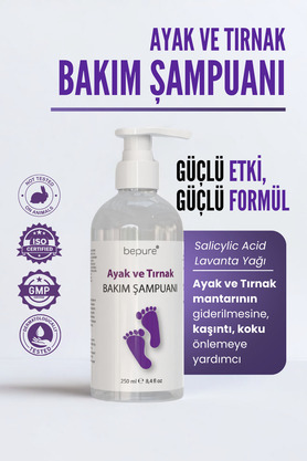 Bepure Ayak Ve Tırnak Mantar Kasıntı ve Koku İçin Ayak Bakım Şampuanı 250 ml