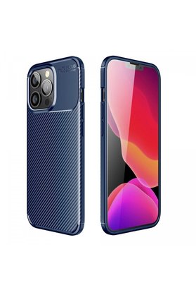 CepteToptan iPhone 13 Pro Max Kılıf Auto Focus Karbon Kapak - Lacivert - DROPX8026-4380