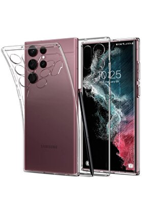 CepteToptan Samsung Galaxy S22 Ultra Kılıf Lüx Şeffaf Silikon - DROPX3690-3227