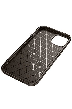 CepteToptan iPhone 14 Kılıf Auto Focus Karbon Kapak - Kahverengi - DROPX9143-7487