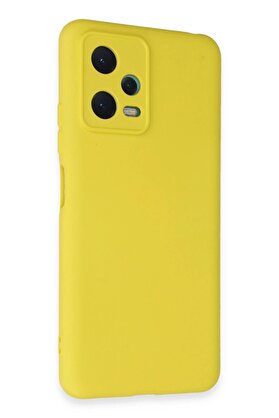 CepteToptan Xiaomi Redmi Note 12 5G Kılıf Nano içi Kadife Silikon - Sarı - DROPX7158-7136