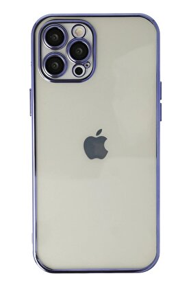 CepteToptan iPhone 12 Pro Kılıf Lensli Silikon - Mor - DROPX3167-7830